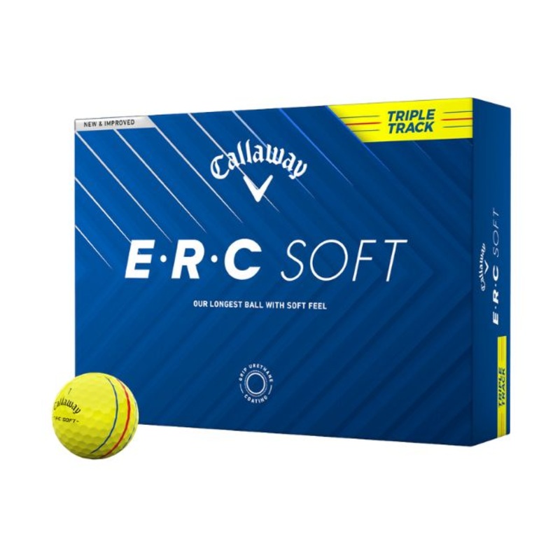 Callaway 2025 ERC Soft Triple Track Golf Balls Yellow – 1 Dozen
