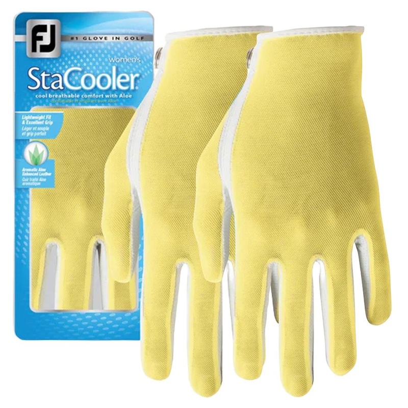 FootJoy StaCooler Fashion Golf Glove Pearl/Yellow – 24 Women