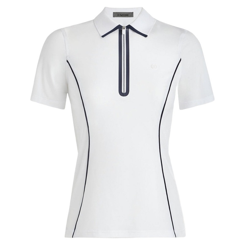 Gfore Lightweight Warp Knit Quarter Zip Golf Polo Snow – FA24 Women