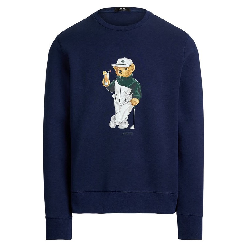 Ralph Lauren Classic Polo Bear Double-Knit Sweatshirt Golf Sweater Refined Navy – SP25 Men