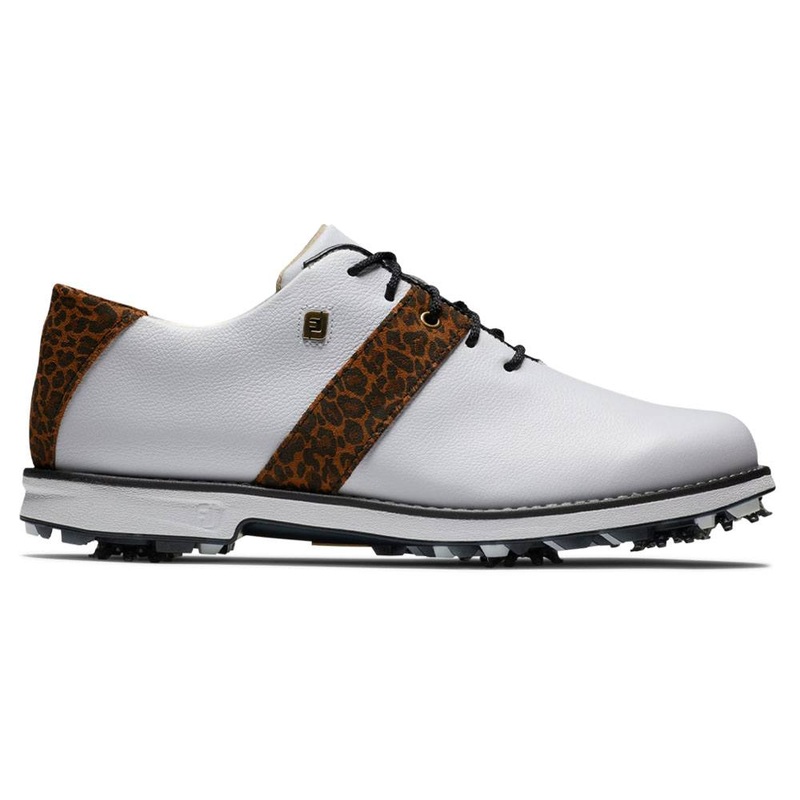 FootJoy Premiere Series Golf Shoes White/Tan Leopard Print – 24 Women