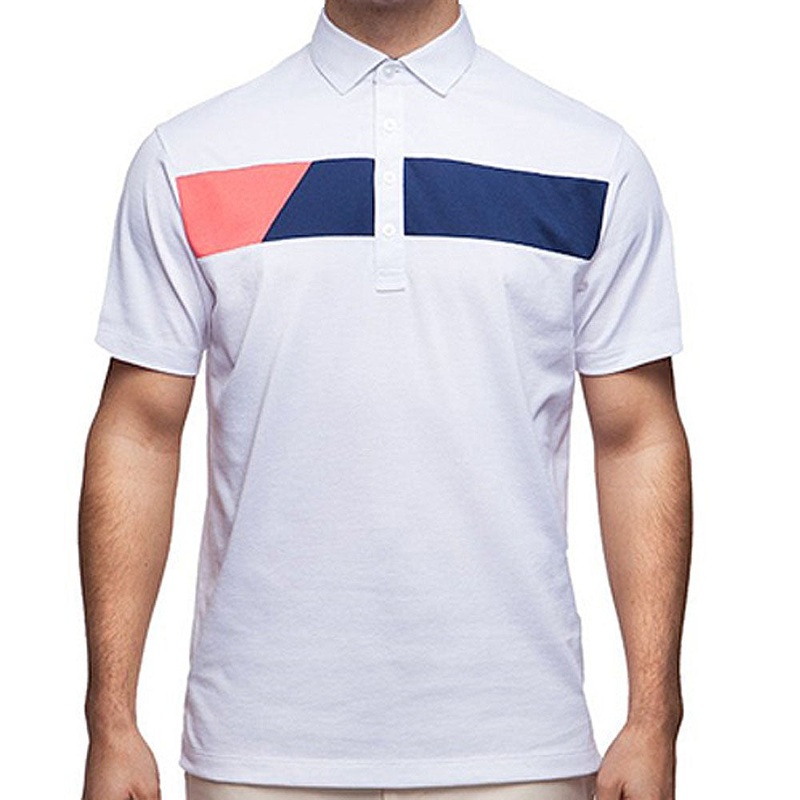 Devereux Cole Golf Polo White/Calypso Coral/Navy – SS16 Men