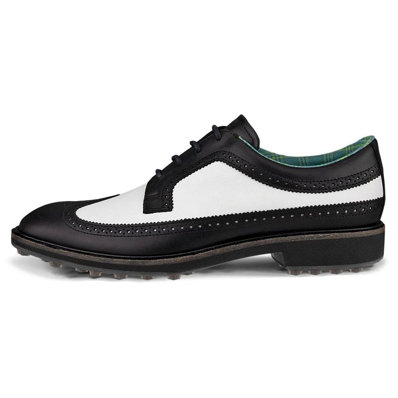 ECCO Classic Hybrid – Kiltie Version Spikeless Golf Shoes Black/White – FW24 Men