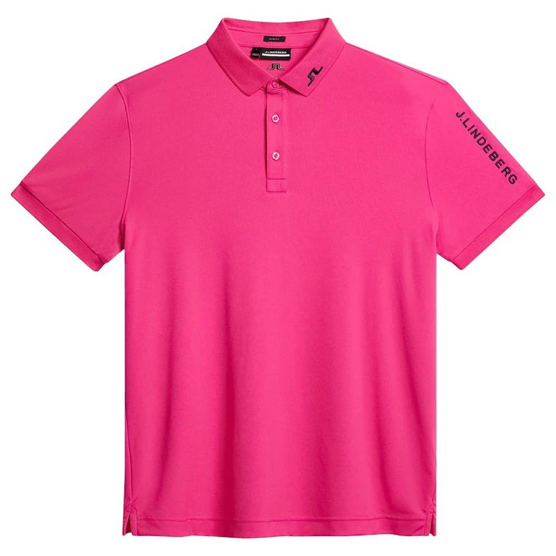 J.Lindeberg Tour Tech Slim Fit Golf Polo Fuchsia Purple – SS24 Men