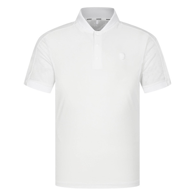 AMAZINGCRE [25SS] MEN AIR CIRCUIT TECH MESH HENRY NECK T-SHIRT