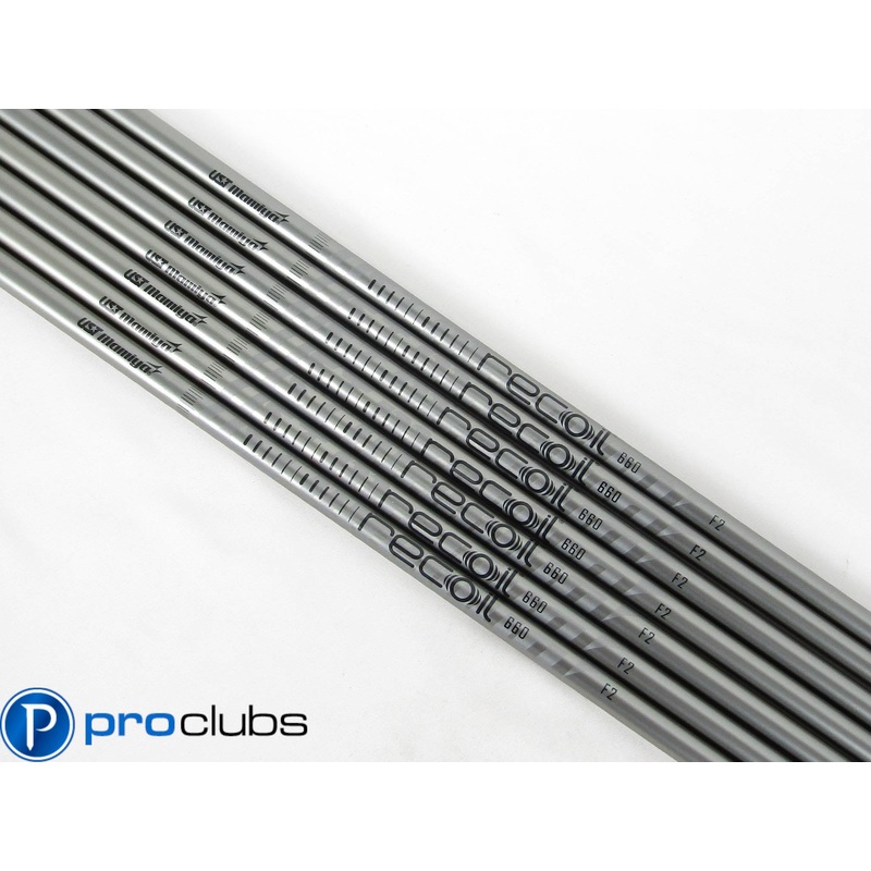 7pc NEW UST MAMIYA RECOIL 660 SC F2 SENIOR FLEX GRAPHITE IRON SHAFTS .370 437229