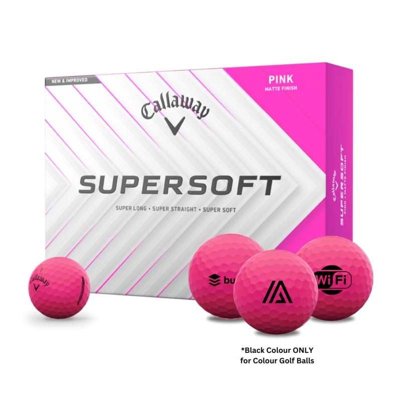 Custom Logo Callaway Supersoft Golf Balls – Matte Pink – 2025