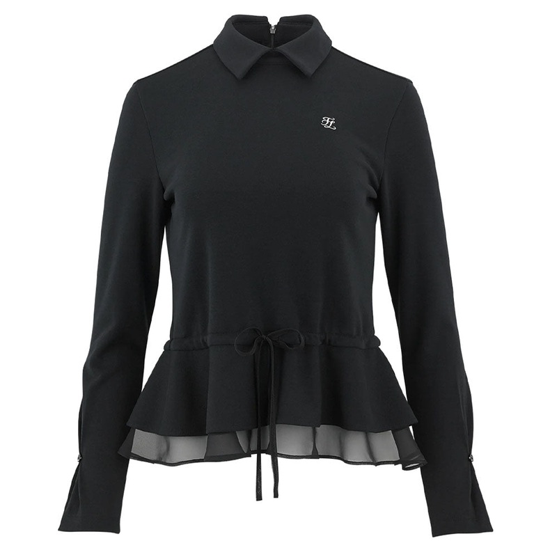 Fairliar Flare Chiffon Golf Polo Black – FW23 Women