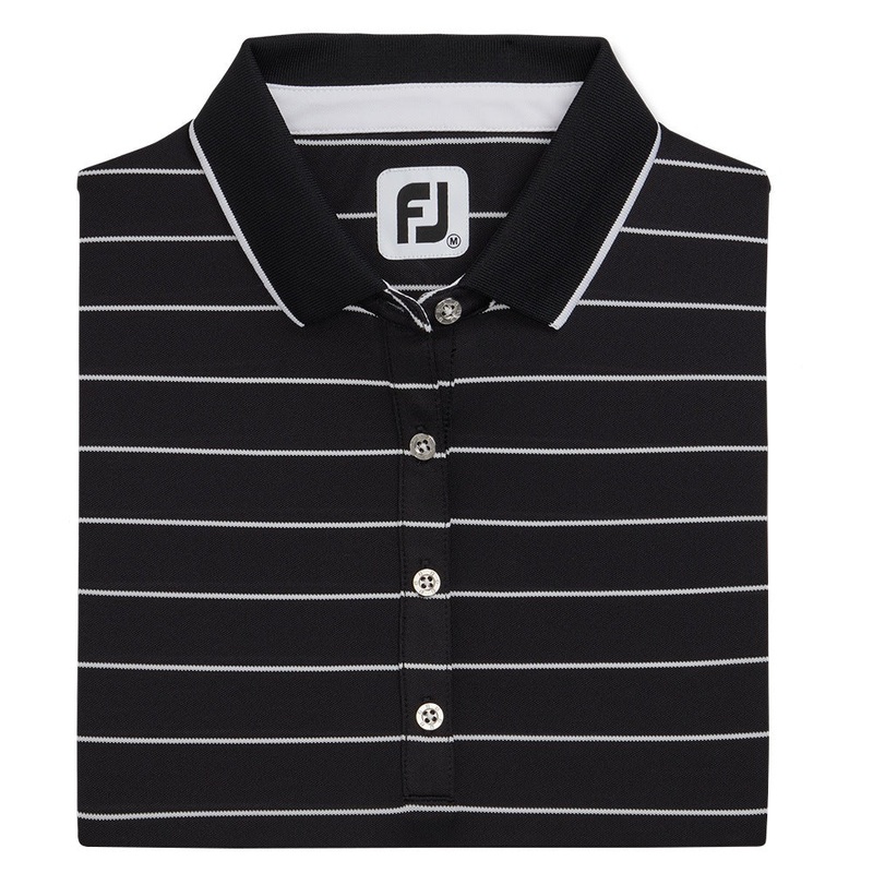 FootJoy Pique Half Sleeve Pinstripe Golf Polo Black – FW22 Women