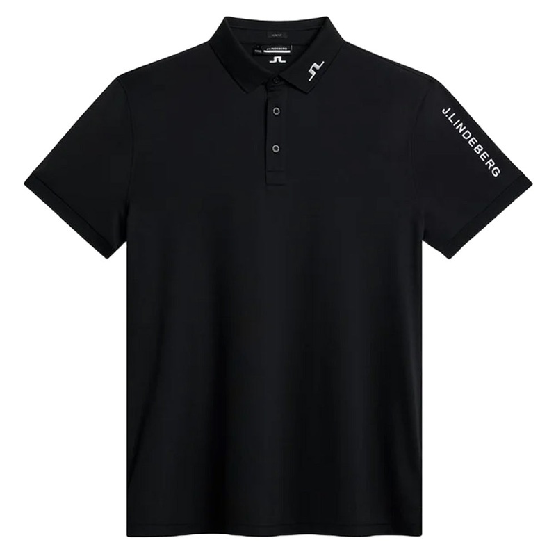J.Lindeberg Tour Tech Slim Fit Golf Polo Black – SS24 Men