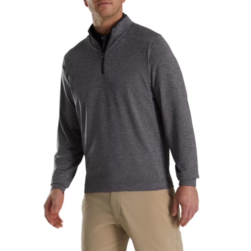 FootJoy Men’s Lightweight Solid Mid-Layer Heather Grey Pullover 25
