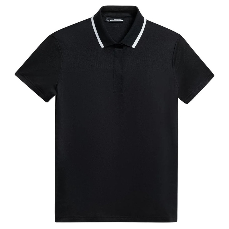 J.Lindeberg Cecile Jacquard Golf Polo Black – WI23 Women