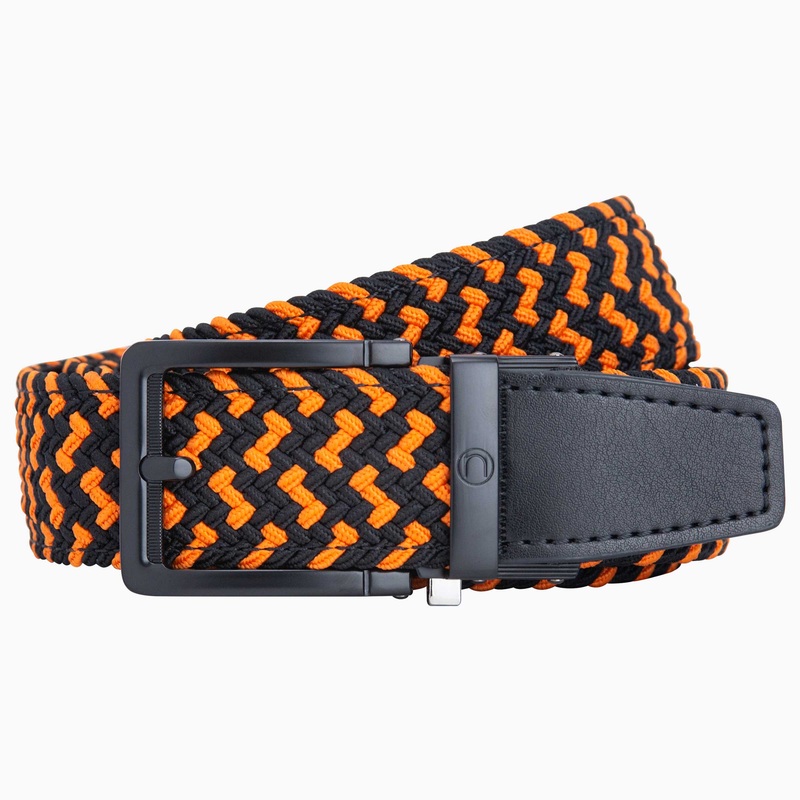 Nexbelt Braided Orange & Black Golf Belt 1.38″ [35mm]