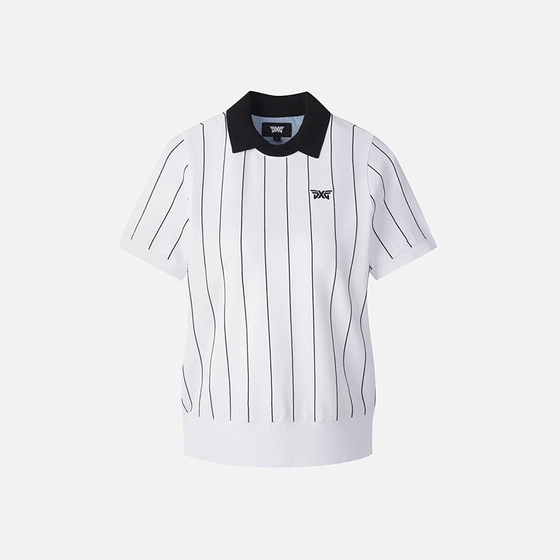 PXG KOREA WOMEN SUMMER PATTERN HALF SLEEVE SWEATER