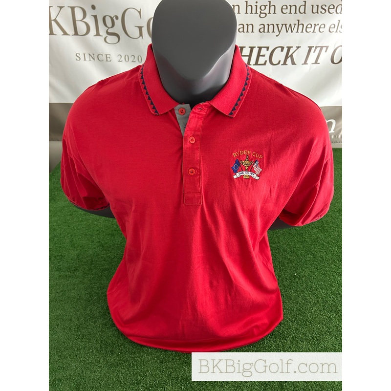 Vintage Ryder Cup The Belfry Antigua 100% Cotton XL Red Golf Polo