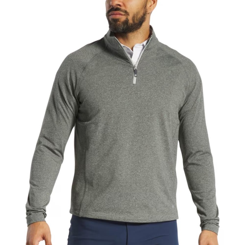 FootJoy Men’s ThermoSeries Heather Brushed Back Mid-Layer Black Pullover 25