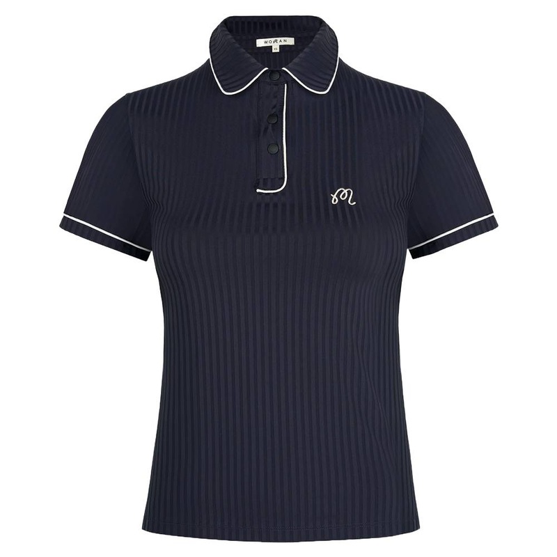 Malbon Anna Shortsleeve Golf Polo Black/Ivory – FW24 Women