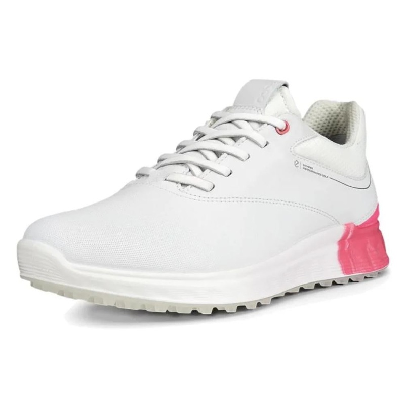 ECCO Women’s S-Three Golf Shoes – White/Bubblegum