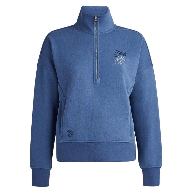 Gfore Girls Too French Terry Quarter Zip Boxy Golf Pullover Slate – FA23 Women