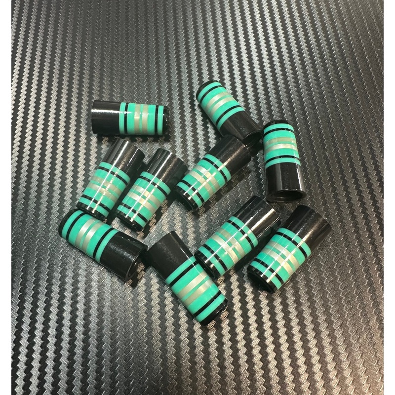 Custom Iron Ferrules 10 Pack – Black/Teal_Gray