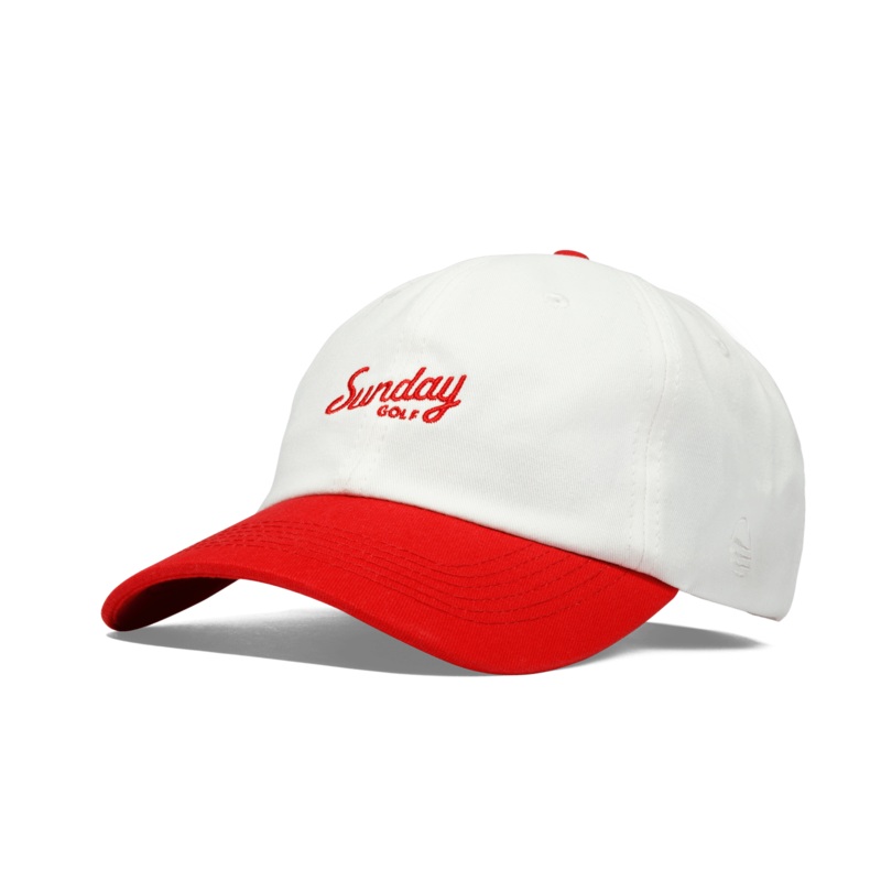 Sunday Golf Dad Hat | Red & Cream