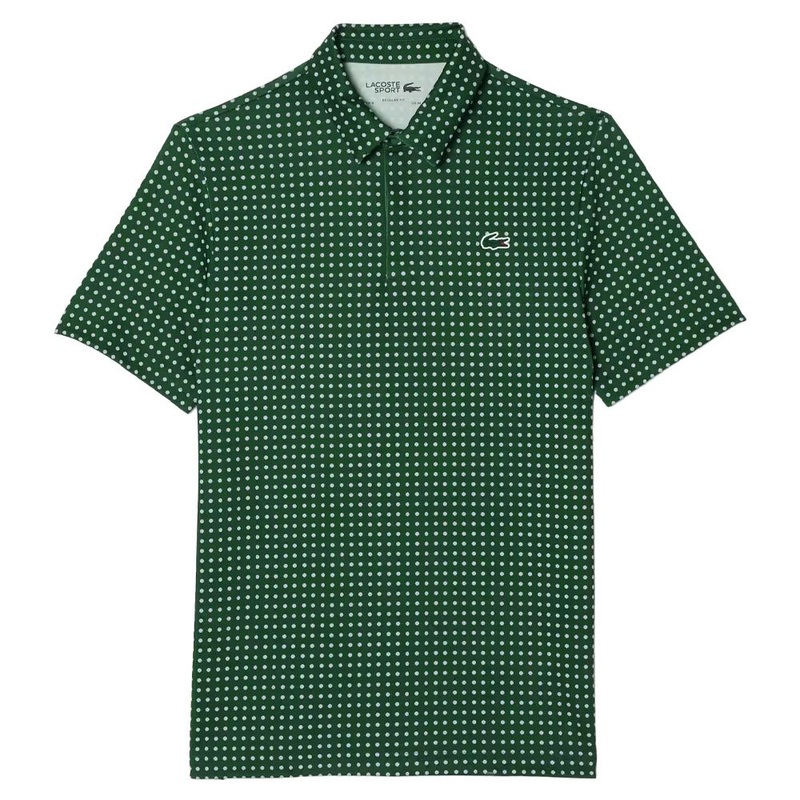 Lacoste Printed Recycled Polyester Golf Polo Green/White – FW23 Men