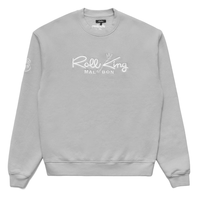 Malbon Roll King Crew Fleece Golf Sweater Steel – FW24 Men
