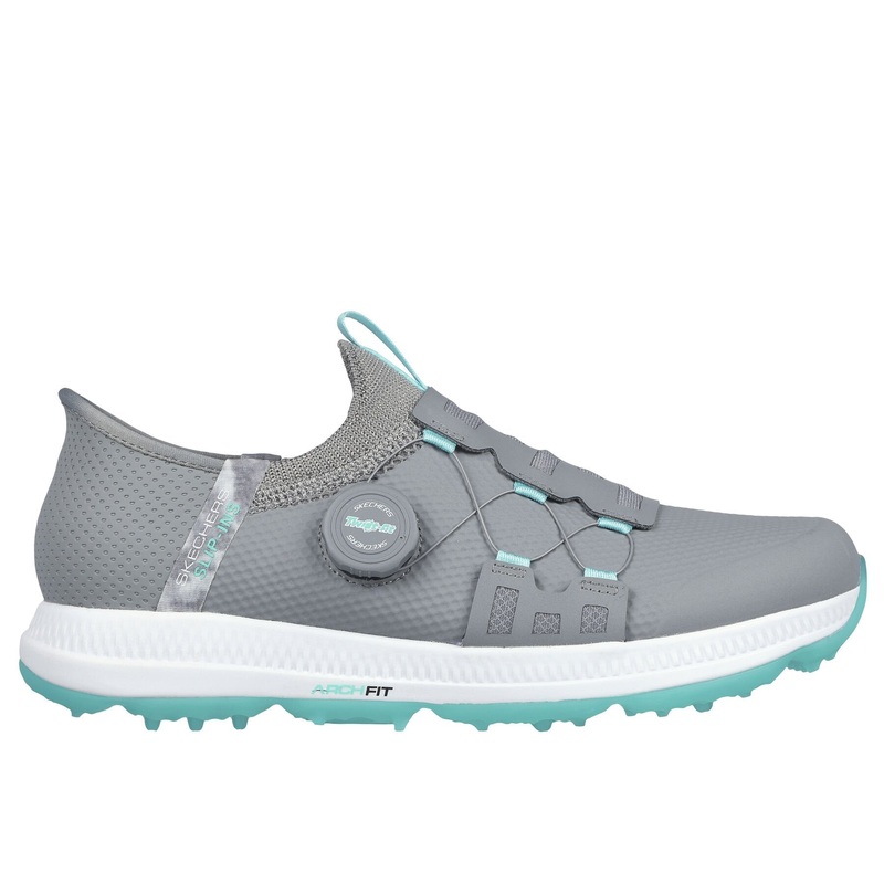 Skechers Women’s Slip-ins: GO GOLF Elite 5 Golf Shoe – Gray/Aqua
