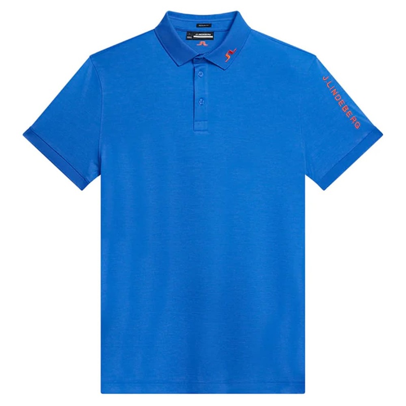 J.Lindeberg Tour Tech Reg Fit Golf Polo Nautical Blue Melange- SS24 Men