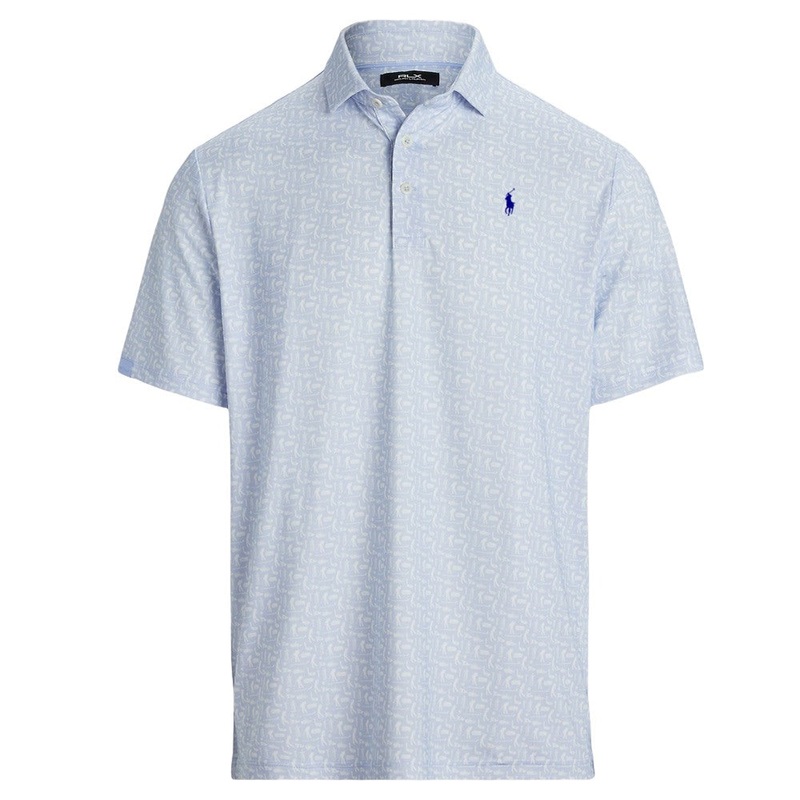 Ralph Lauren Lightweight Airflow Golf Polo Office Blue Multi – FW24 Men