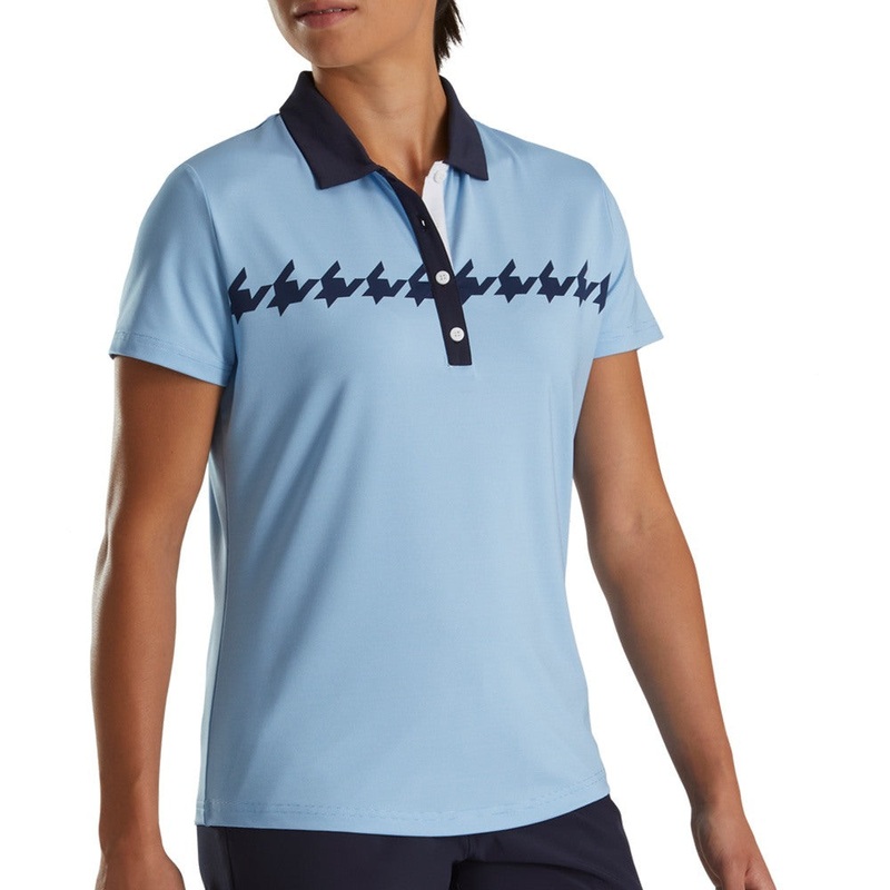 FootJoy Cap Sleeve Houndstooth Print Golf Polo 2022 Women