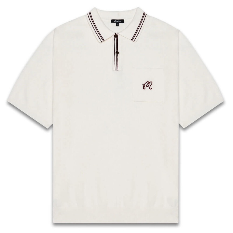 Malbon Campania Knit Golf Polo Ivory – SS25 Men