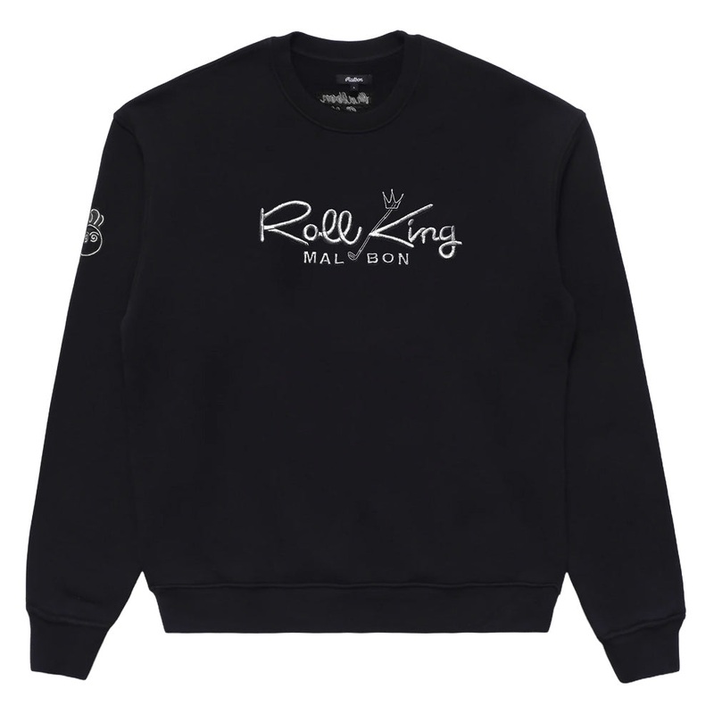 Malbon Roll King Crew Fleece Golf Sweater Black – FW24 Men