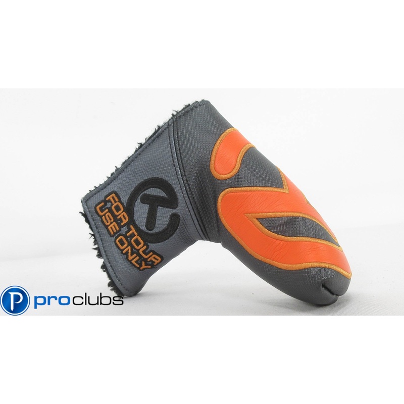 SCOTTY CAMERON TOUR INDUSTRIAL GRAY / ORANGE CIRCLE-T BLADE PUTTER HEADCOVER