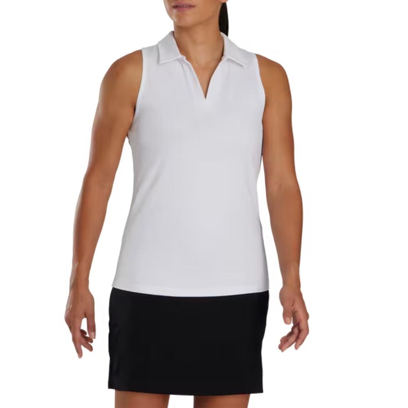 FootJoy Women’s Racerback Sleeveless White Polo 25