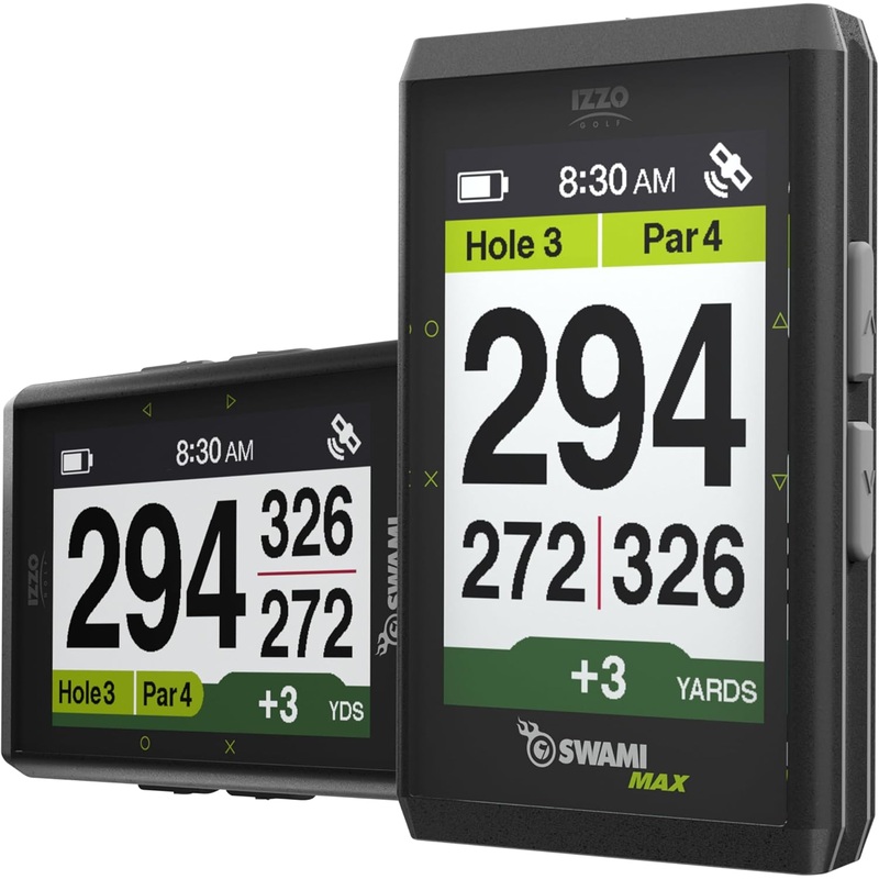 IZZO Golf Swami Max Handheld GPS Unit – Rangefinder Golf GPS with Oversized Large Color Screen