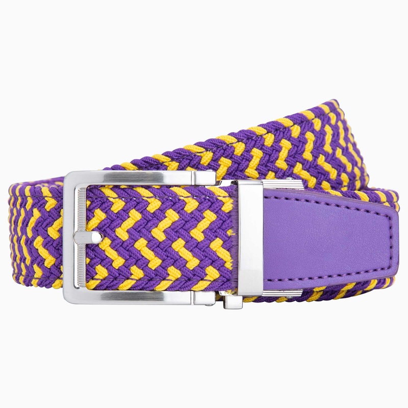 Nexbelt Braided Purple & Gold Golf Belt 1.38″ [35mm]