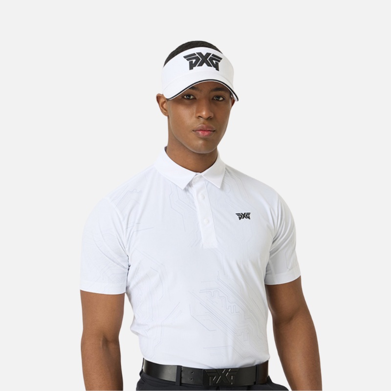 PXG KOREA MEN SUMMER PATTERN COLLAR SHORT-SLEEVE