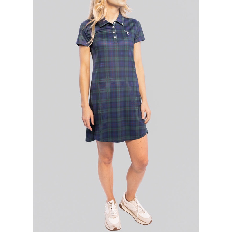 Dark Tartan Women’s Polo Dress