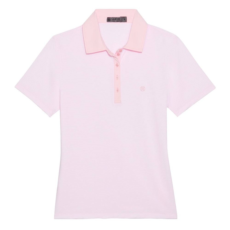 Gfore Feeder Stripe Tech Jersey Golf Polo Blush – 23 Women