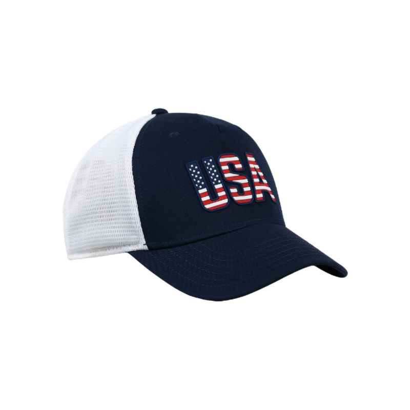 Americana Navy Cotton Twill Stretch Mesh Back Cap