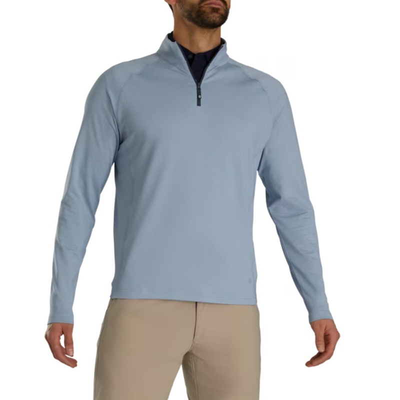 FootJoy Men’s ThermoSeries Heather Brushed Back Mid-Layer Grey Pullover 25