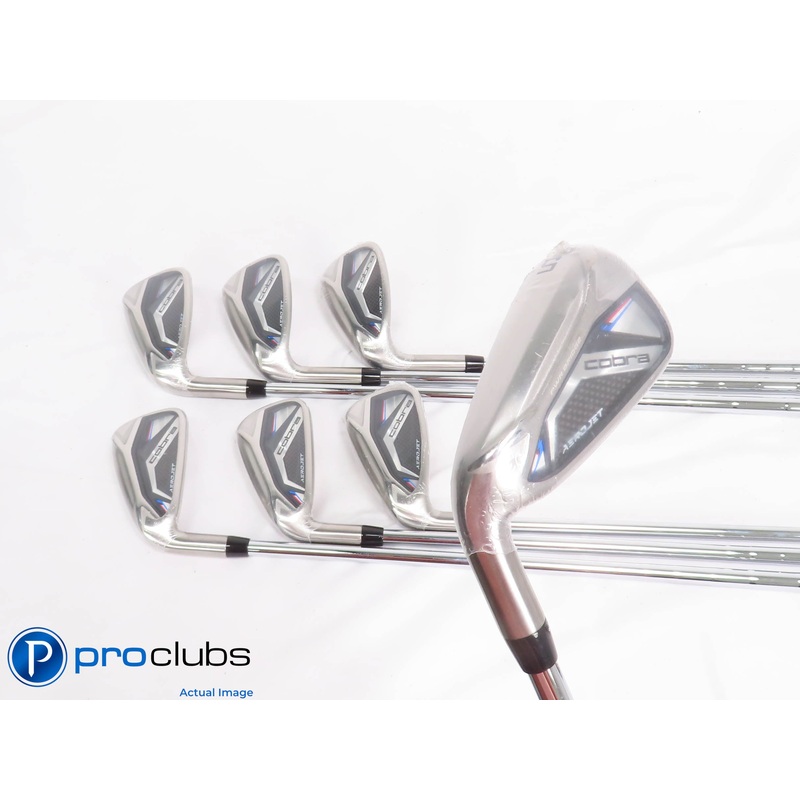 NEW Left Handed Cobra AEROJET 5-PW,GW IRON SET – Stiff Flex Steel -1/2″ 422762