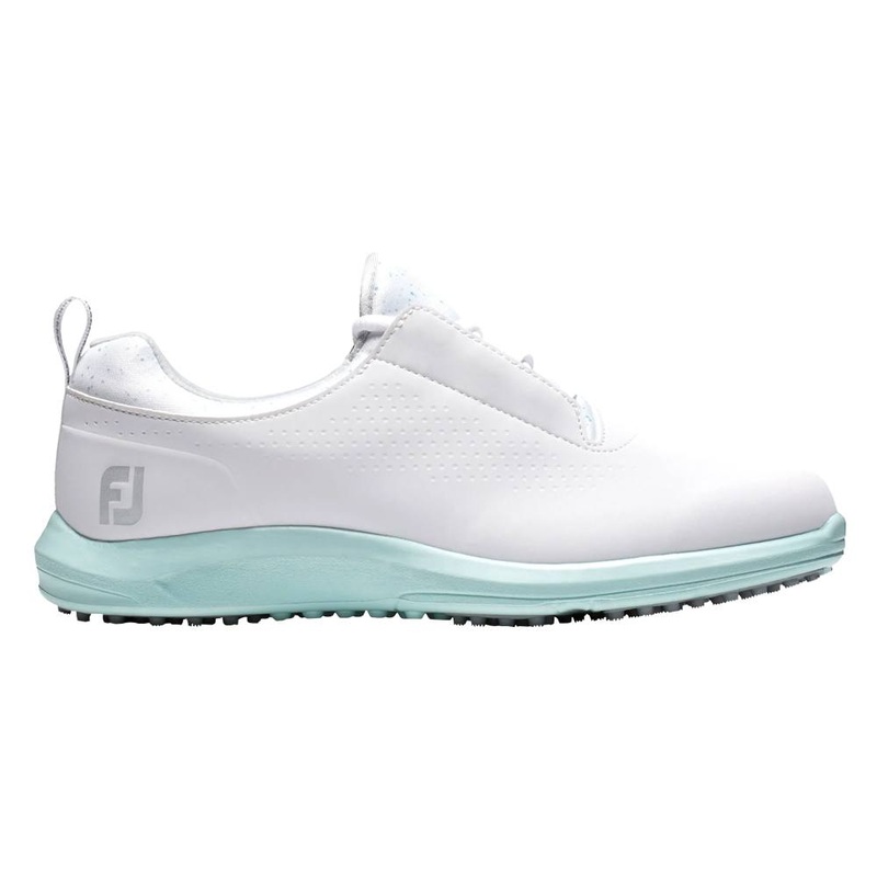 FootJoy FJ Leisure Spikeless Golf Shoes Previous Season Style Laced White/Mint/Mint – 22 Women