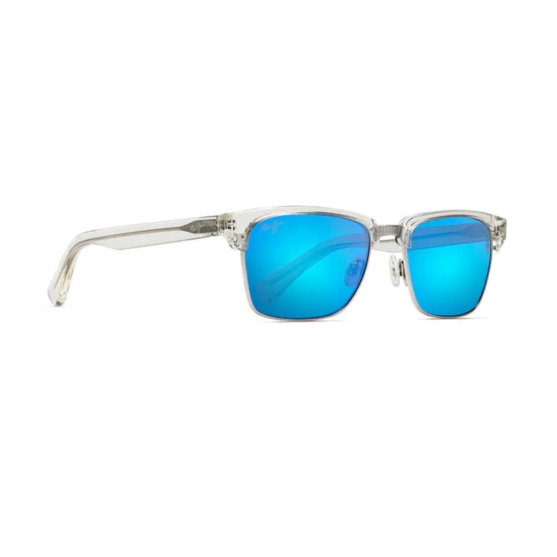 Maui Jim Kawika Polarized Sunglasses Crystal Frame Blue Hawaii Lens
