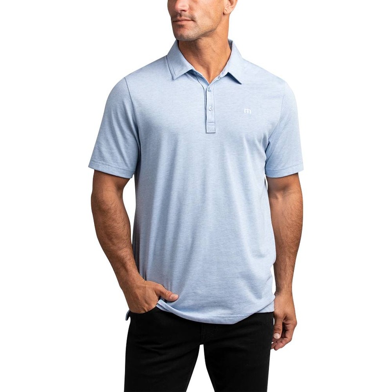 TravisMathew The Zinna Golf Polo Heather Light Blue – FW24 Men