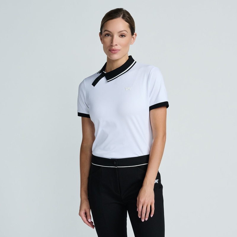 Women’s Asymmetrical Snap Collar Polo