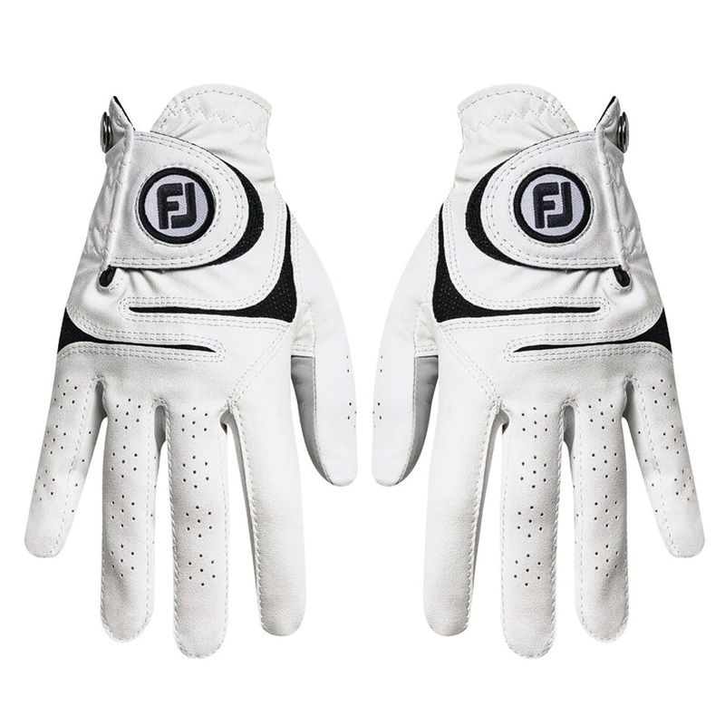 FootJoy WeatherSof Pair Golf Glove White/Black – 23 Women