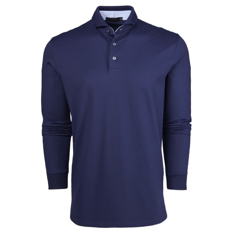 Greyson Cherokee Longsleeve Golf Polo Maltese Blue – FA25 Men