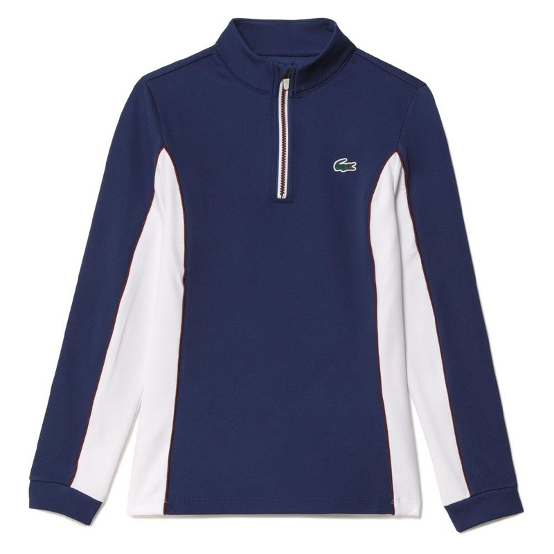 Lacoste Slim Fit Contrast Sleeve Golf Sweater Navy Blue – FW23 Women